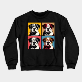 Pop Retro Bulldog Art - Cute Puppy Crewneck Sweatshirt